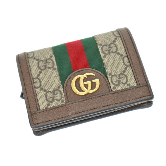 Gucci Sherry Green GG Fold Red Wallet Supreme Beige Accessory - Picture 1 of 6